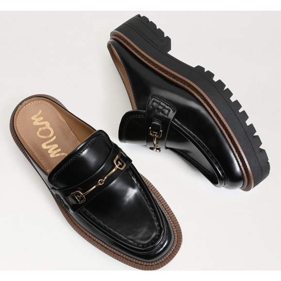 Sam Edelman LENNON LUG SOLE MULE Black Leather Sz 6 - Picture 2 of 6